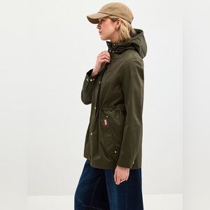 Hunter Adela Cotton Canvas Hunter Green Rain Jacket